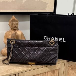 Chanel Dark Quilted Shoulder Bag with Chain